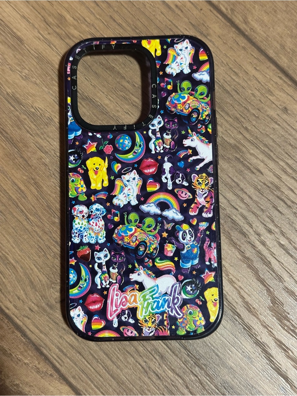 Lisa Frank Neon Rainbow Character iPhone 14 Pro Case in Purple